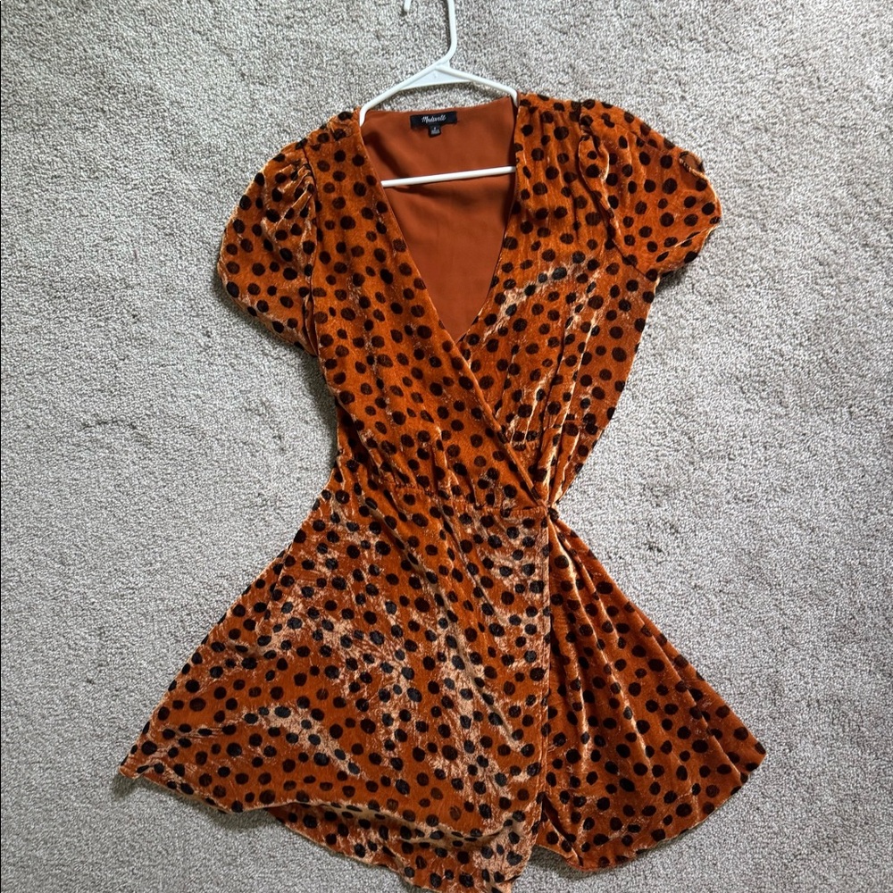 Madewell Wrap polka dot mini dress